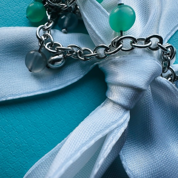 RARE Tiffany & Co Chrysoprase, Moonstone, Bead Bracelet, 6.9" - Picture 8 of 12